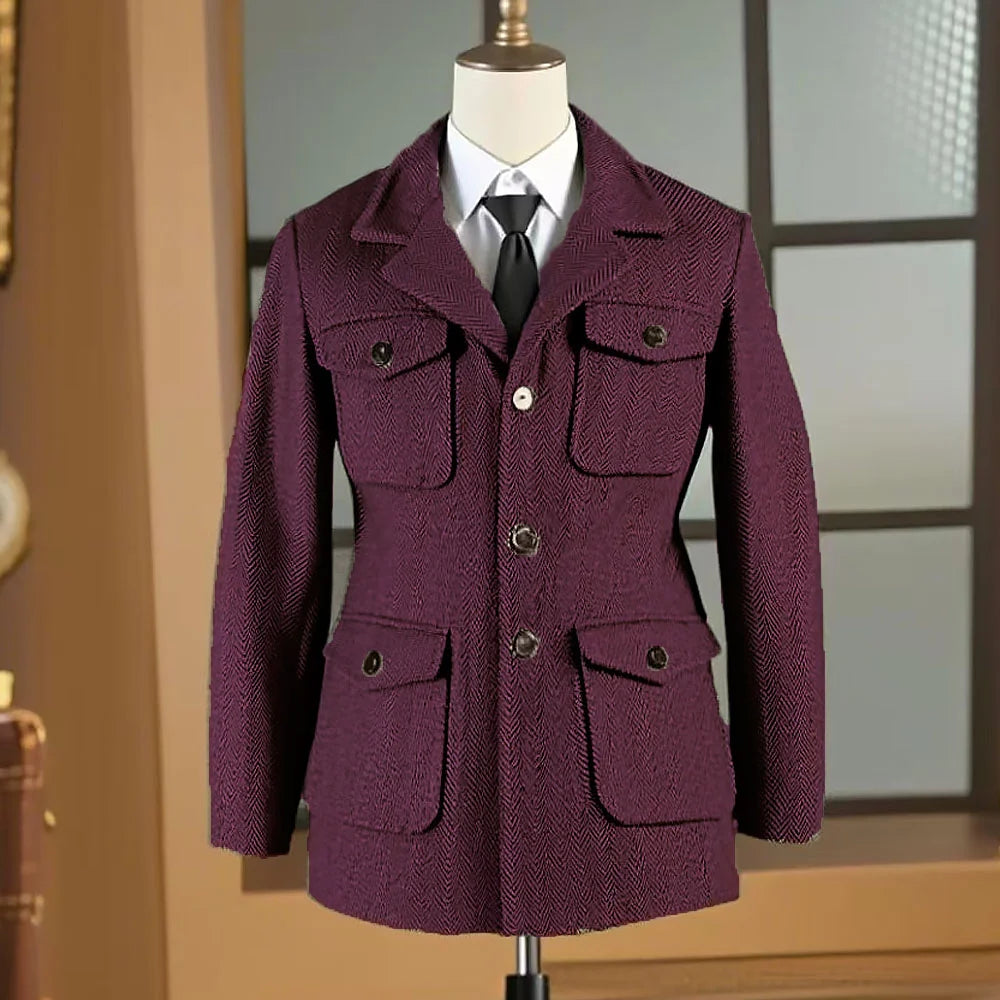 Veste Chasse British Tweed Multi-Poches