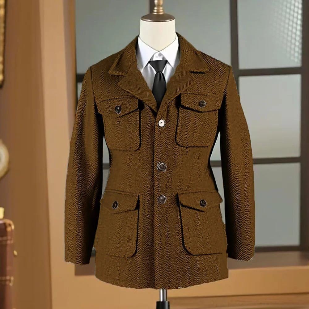 Veste Chasse British Tweed Multi-Poches
