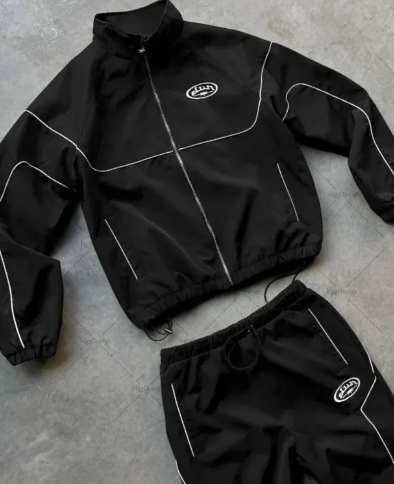 Ensemble Rayé Streetwear Capuche Homme