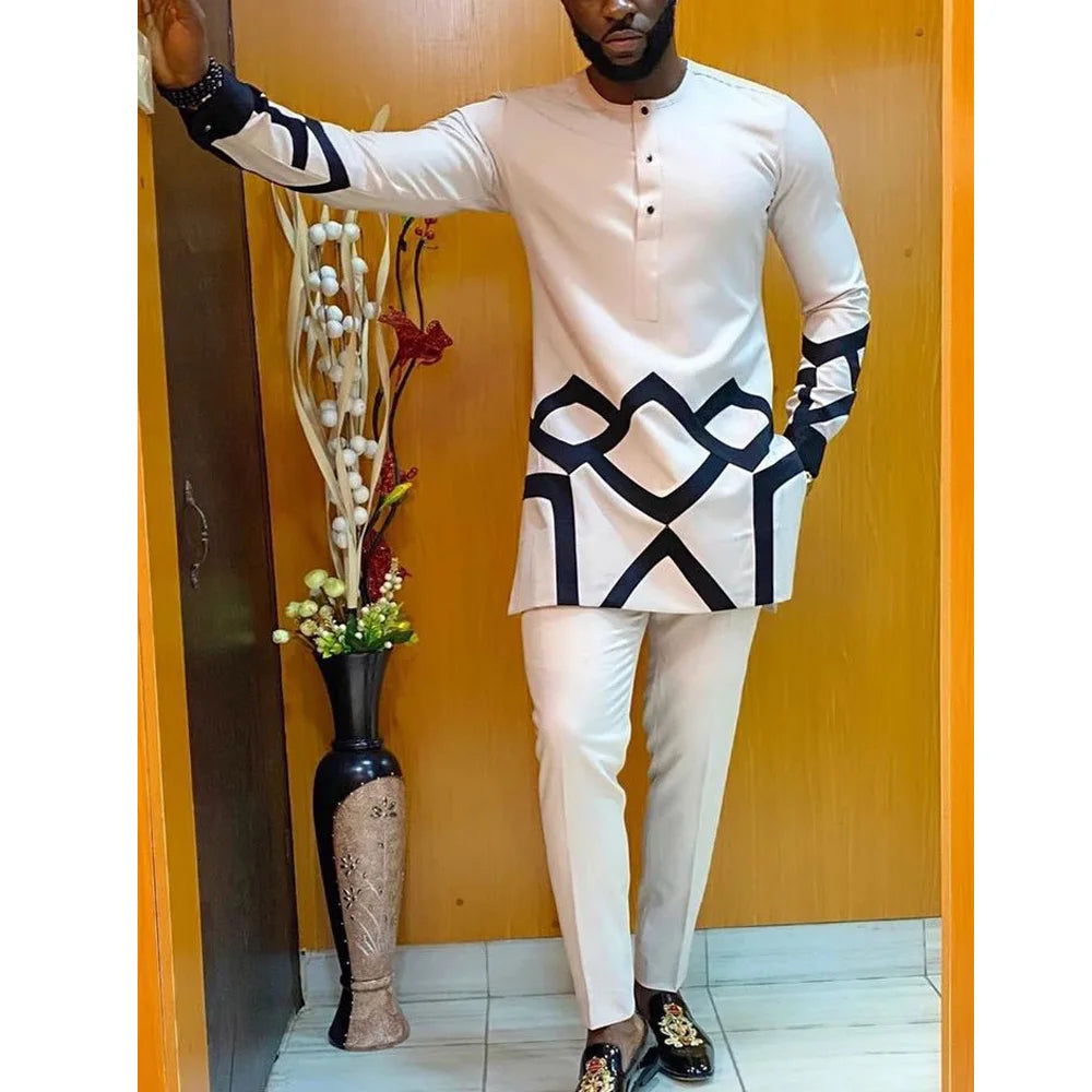 Ensemble Dashiki Africain 2 Pieces Homme