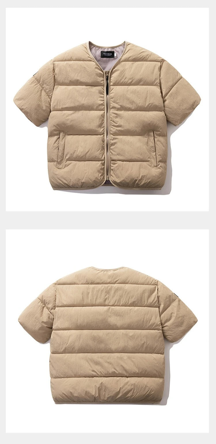 Korean Fashion Vests Warm Men and Women Half-sleeved Vest Jackets Winter Fashion Couple Cotton-Padded Vest Coats Warm Waistcoats
