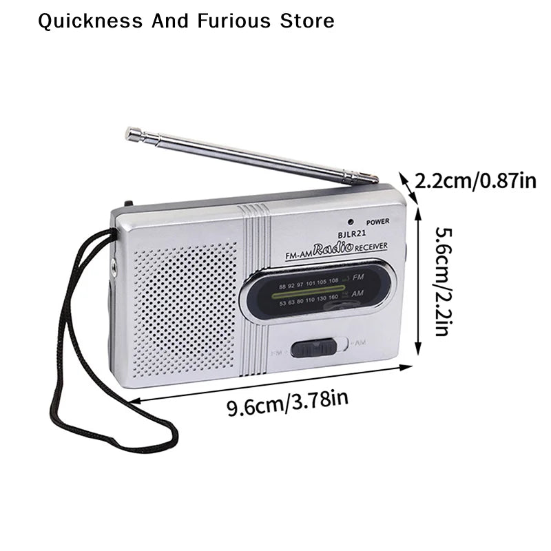 【TO】1PC Portable Mini Radio Handheld Dual Band SW/AM/FM Music Player Speaker with Telescopic Antenna Indoor/Outdoor Radio Stereo