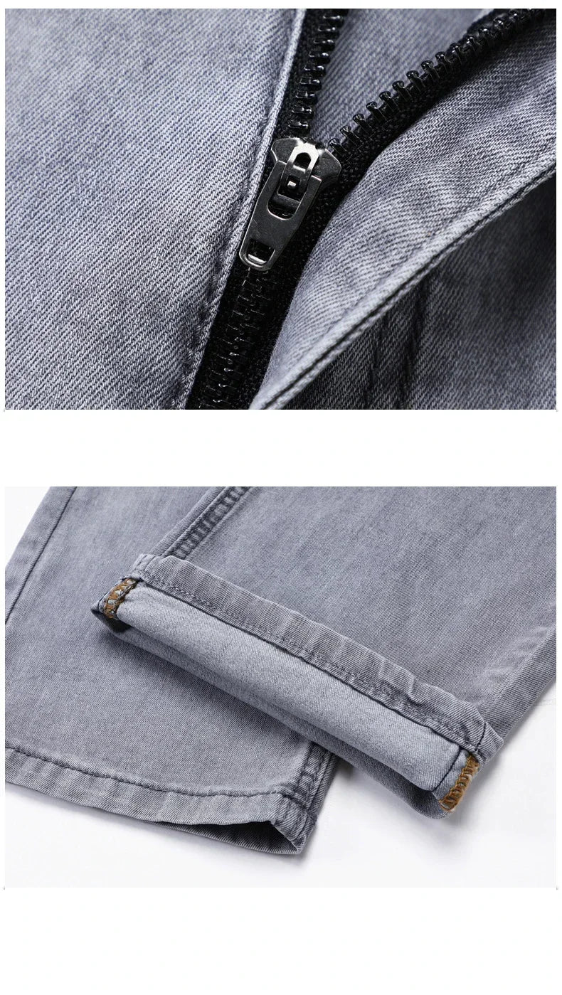Jean Homme Leger Coton Stretch Gris Clair