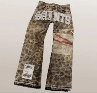 Jean Imprime Leopard Retro American