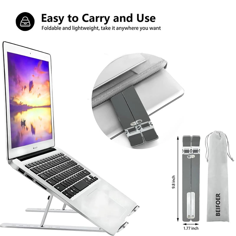 Portable Aluminum Laptop Stand Foldable Lap Top Base Notebook Support Computer Bracket For Macbook Air Pro Holder Accessories