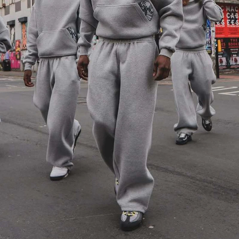 Pantalon Streetwear Brodé Couple Automne