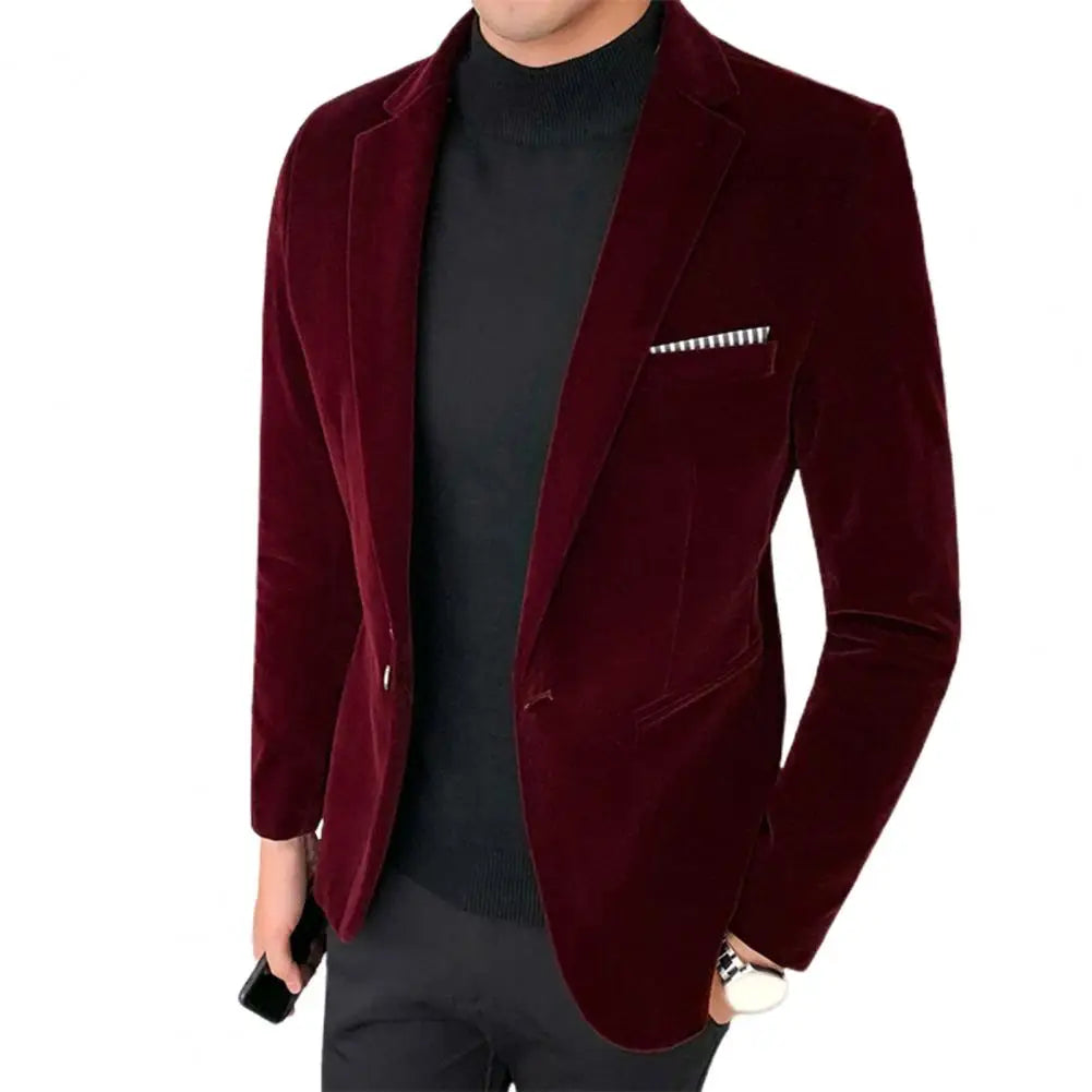 Blazer Velours Slim Homme Elegant