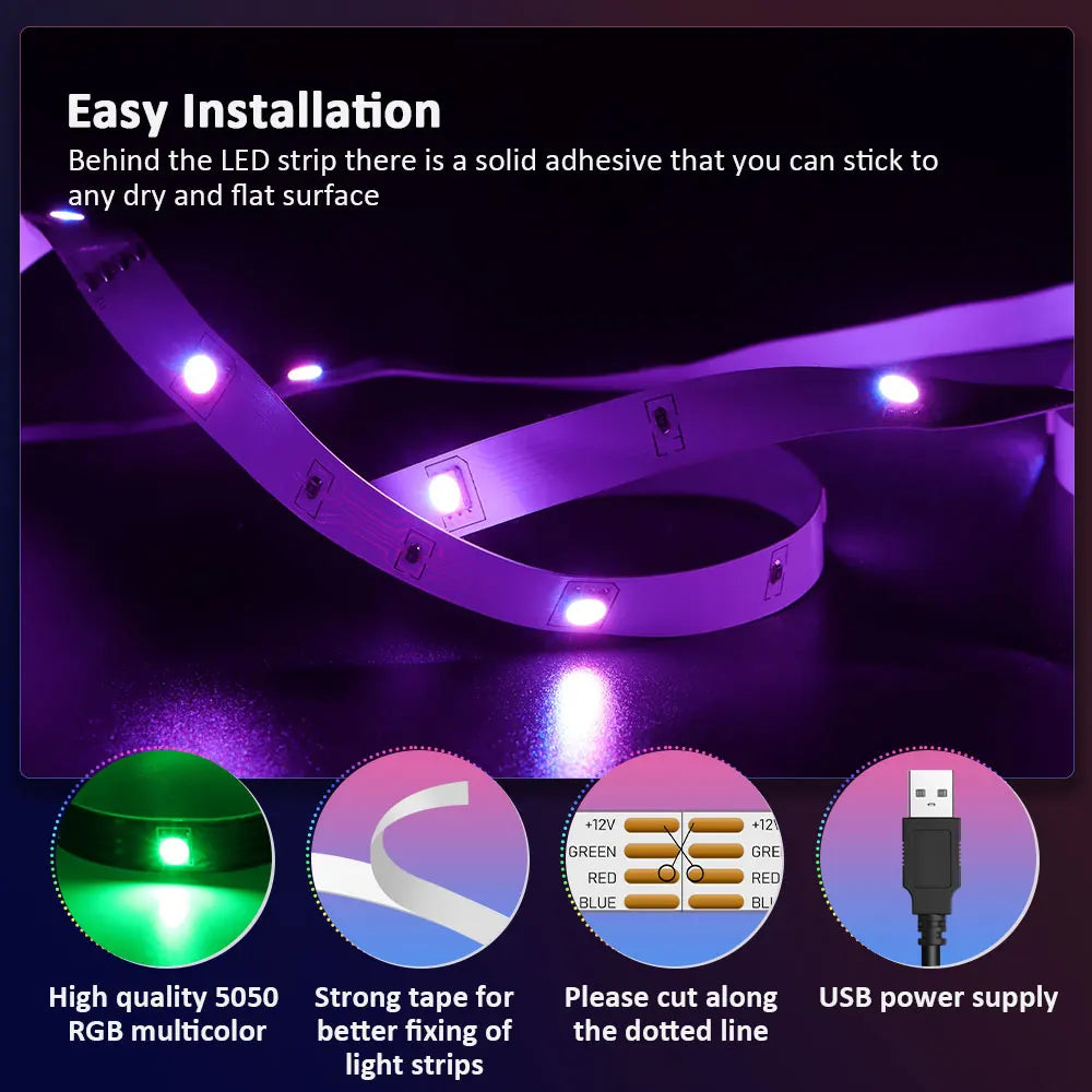 Ruban LED RGB 3535 5V Sync Musique