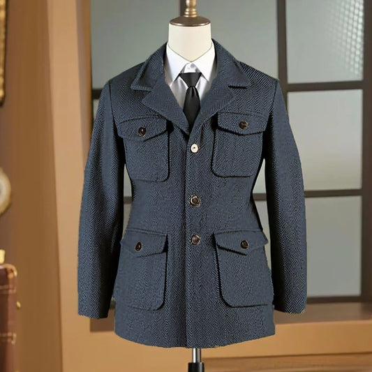 Veste Chasse British Tweed Multi-Poches