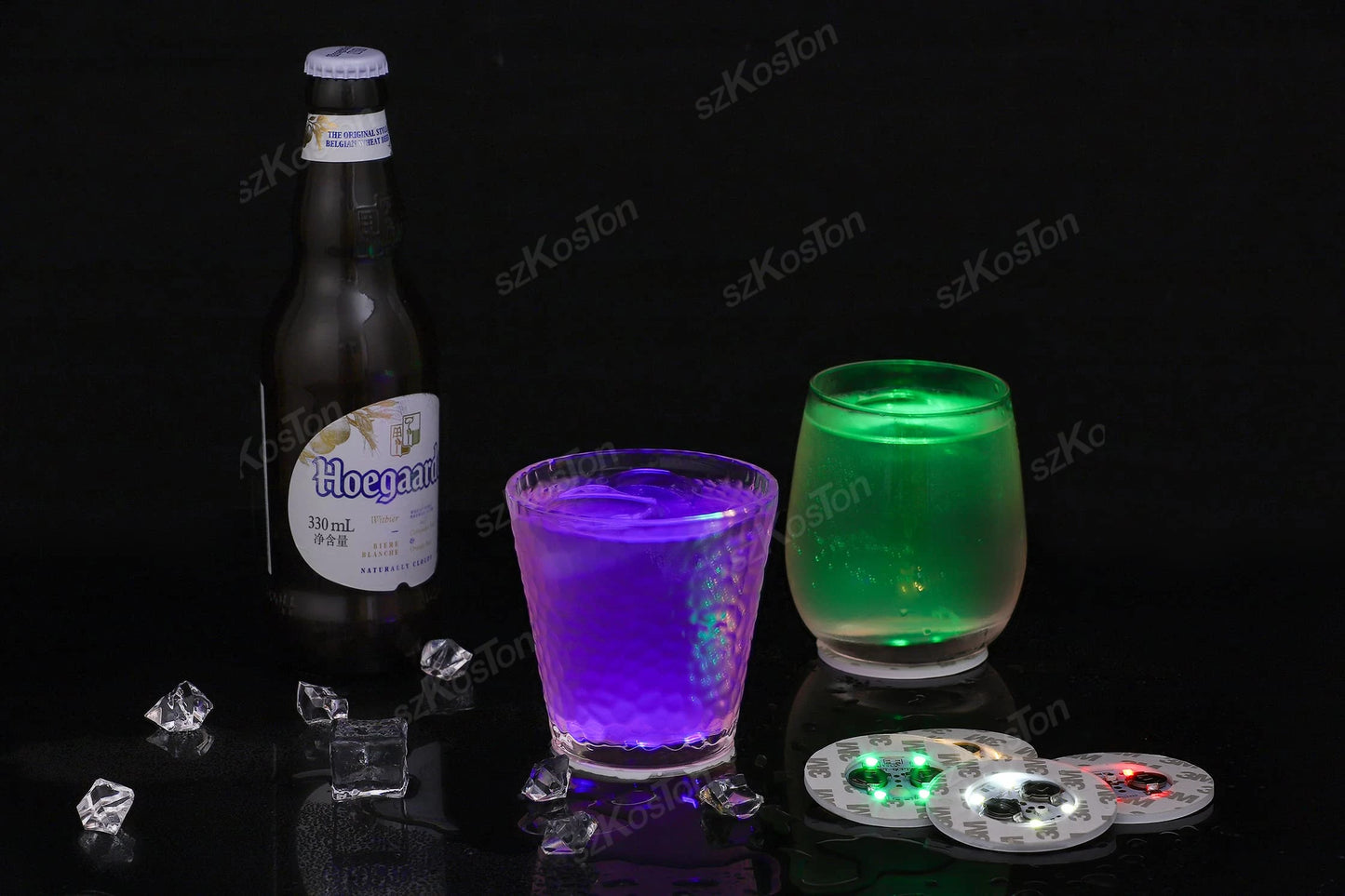 1-200PCS LED Bottles Coaster Lamps Luminous Cup Stickers Lights for Bar KTV Wedding Party Cocktail Drink Cups Vase Decoration