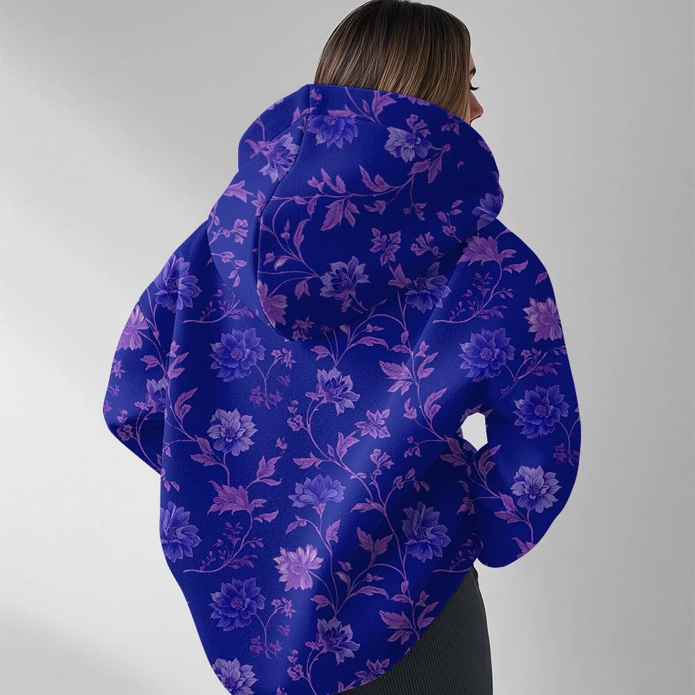 Women's Fashion Y2k Oversized Hoodies Couple Punk Streetwear Casual Loose Sweatshirt Unisex Elegent Totem Print Winter Clothes