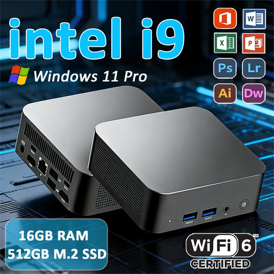 Portable Mini PC Windows 11 Pro Core i9 10980HK Desktop Gaming Computer PC 16GB RAM 1TB 2TB SSD WiFi 6 Portable Pc Gamer