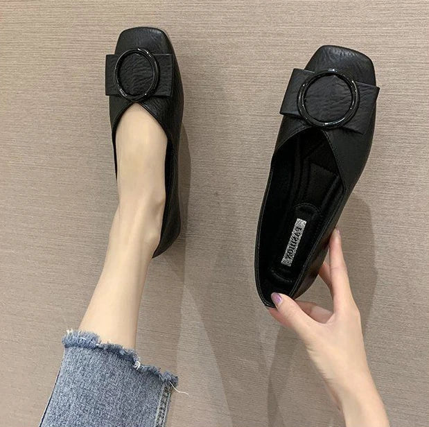 Shoes For Woman 2025 Flat Flats Women's Summer Footwear Low Heel Elegant Pointed Toe White On Promotion 39 Social Chic Point Hot