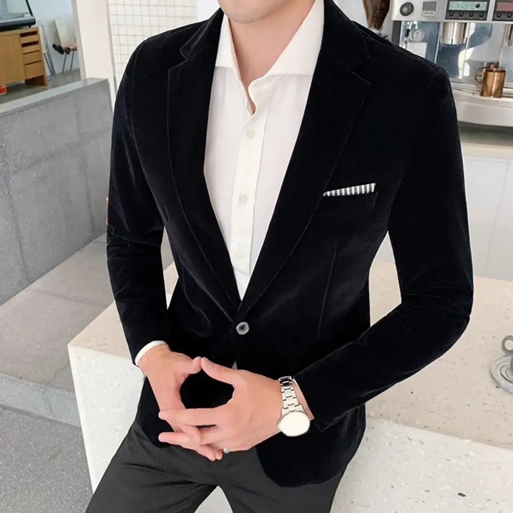 Blazer Velours Slim Homme Elegant