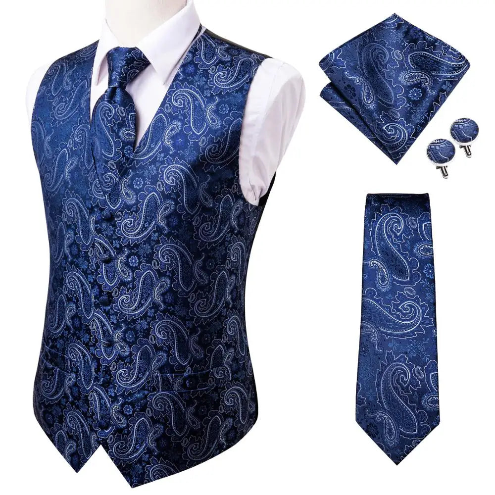 Gilet Cravate Hi-Tie Soie 4 Pieces