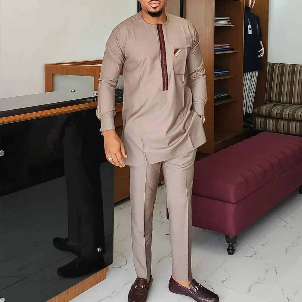 Ensemble Kaftan Africain Brode 2 Pieces
