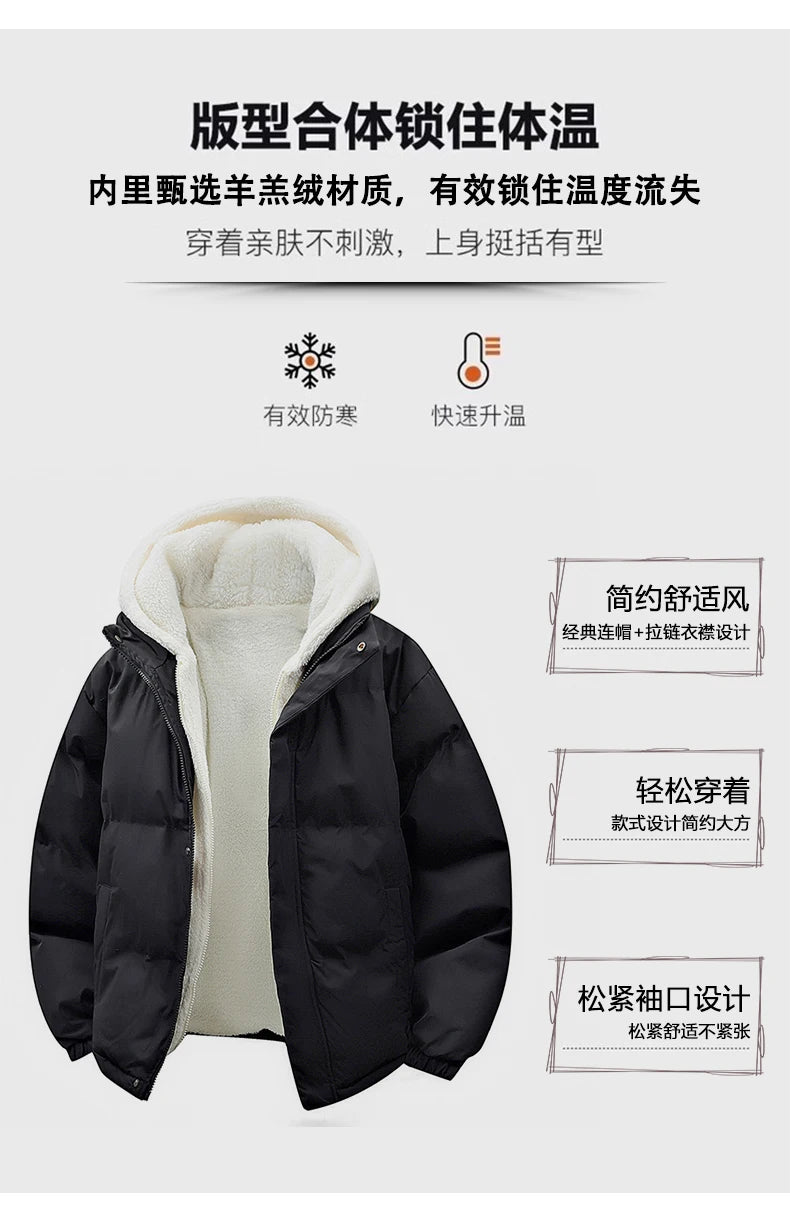 Parka Homme Agneau Fleece Faux 2 Pieces