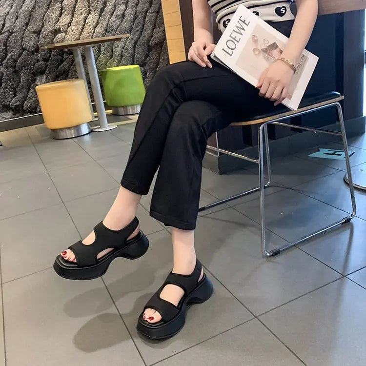 Compensées pour Femme Chaussures à Semelles, Sandales de dehors à Semelle Souple, Marche en Plein Air, à la Mode