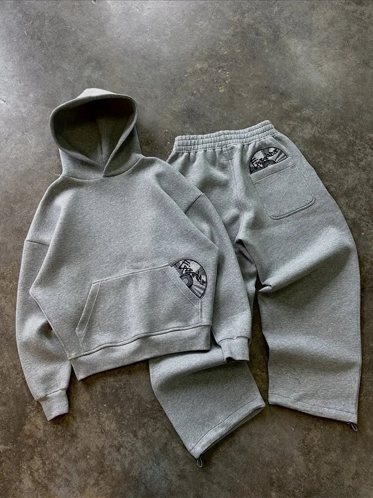 Ensemble Sport Y2K Harajuku Brodé Homme