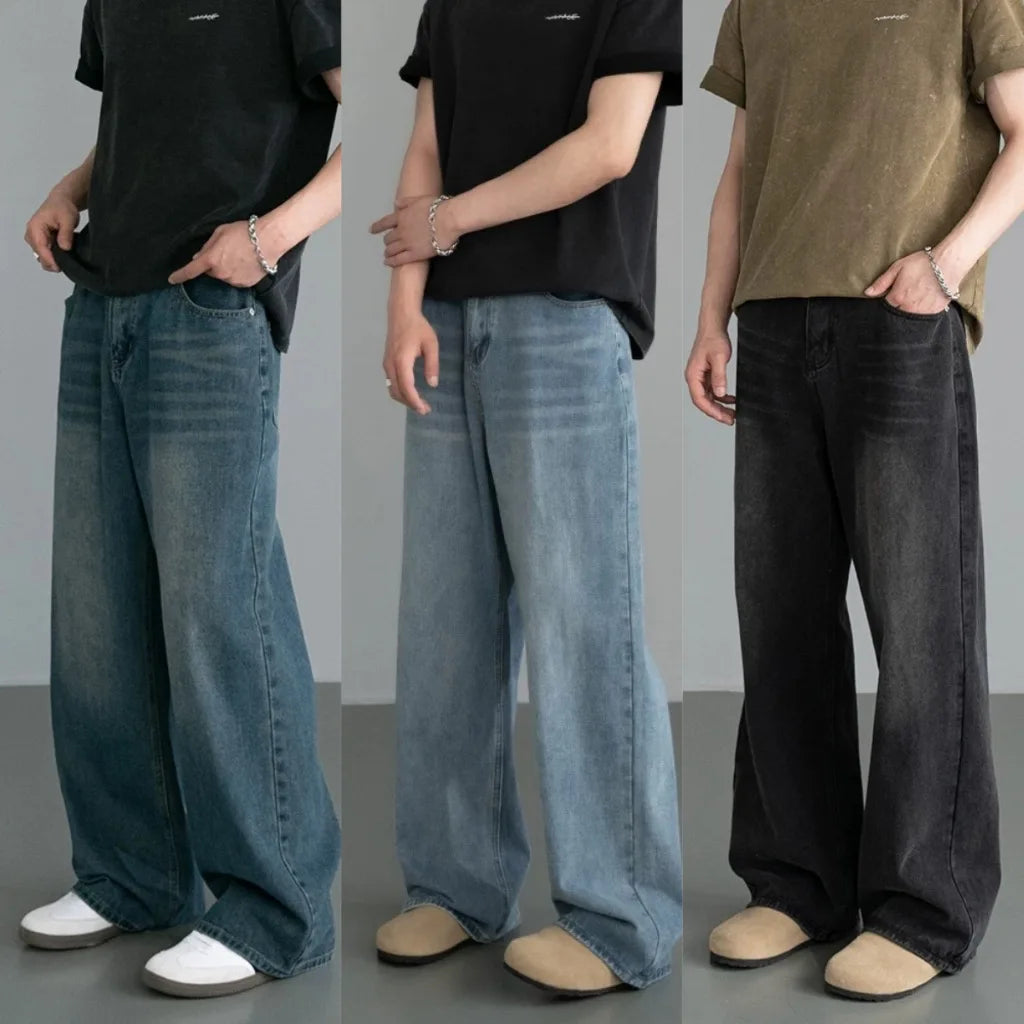 Jean Homme Wide Leg Old Blue Washed