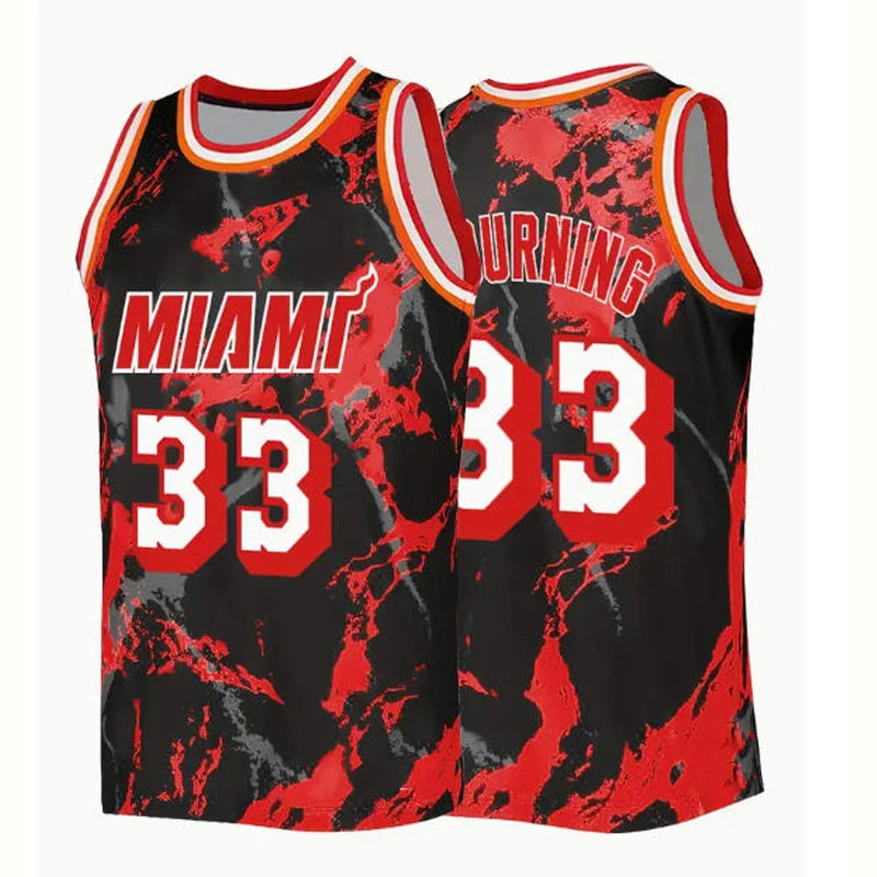 Maillot Basketball Noir Rouge Rétro