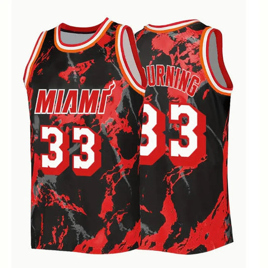 Maillot Basketball Noir Rouge Rétro
