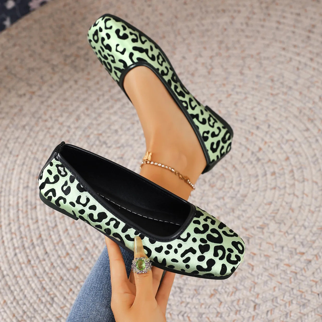 2026 Women Flats Spring Autumn New Fashion Square Toe Shoes Casual Breathable Loafers Female Comfortable Soft Soled Sneakers