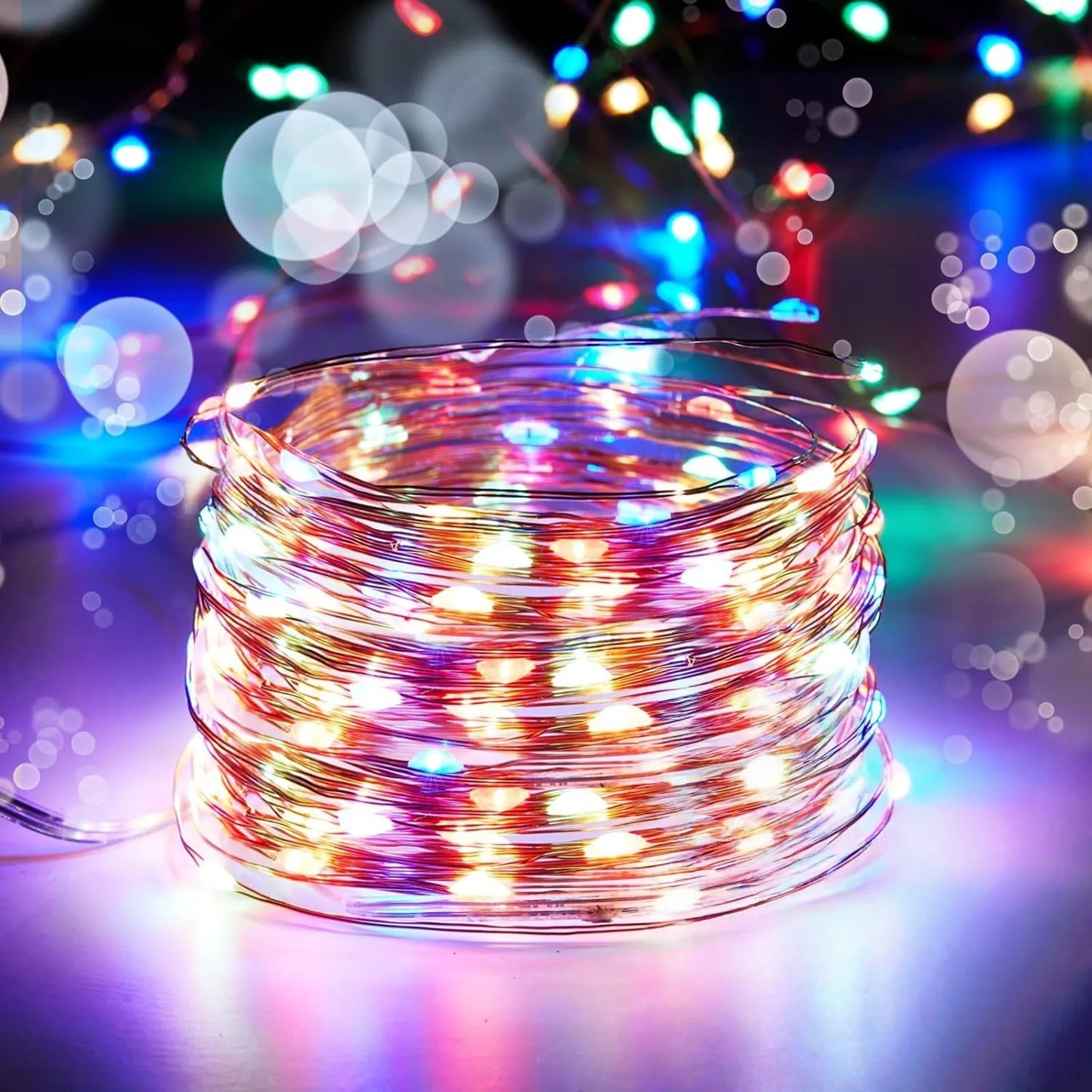 Guirlande LED Fil Cuivre Piles Déco Fête