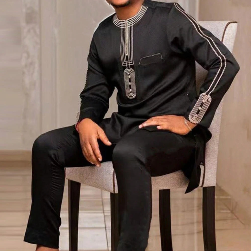 Ensemble Kaftan Africain Brode 2 Pieces