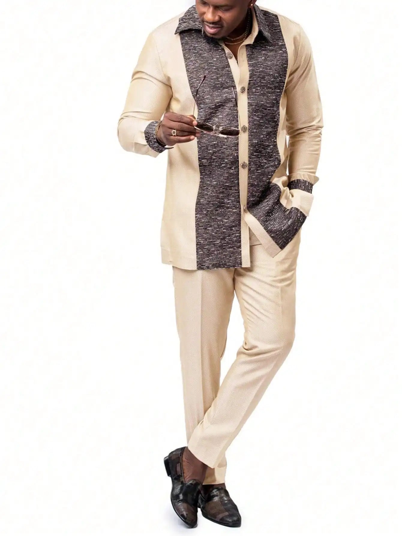 Ensemble Kaftan Africain Brode 2 Pieces