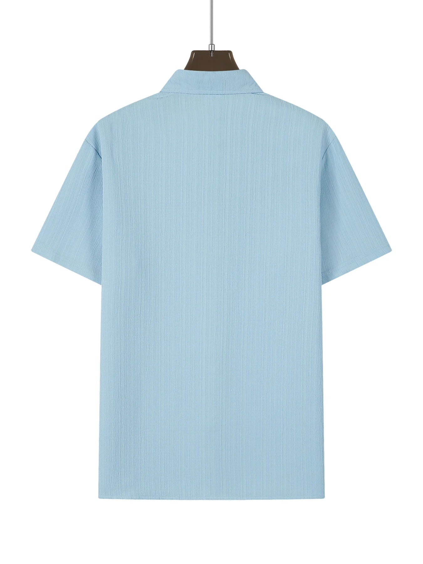 Chemise MC Coton Uni Col Rabattu Beach