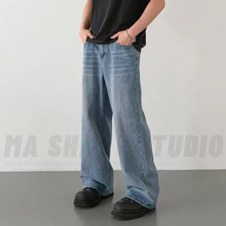 Jean Homme Wide Leg Old Blue Washed