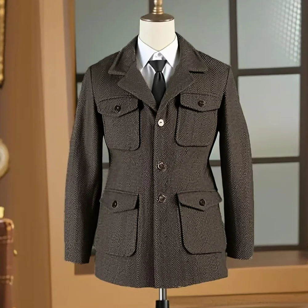 Veste Chasse British Tweed Multi-Poches