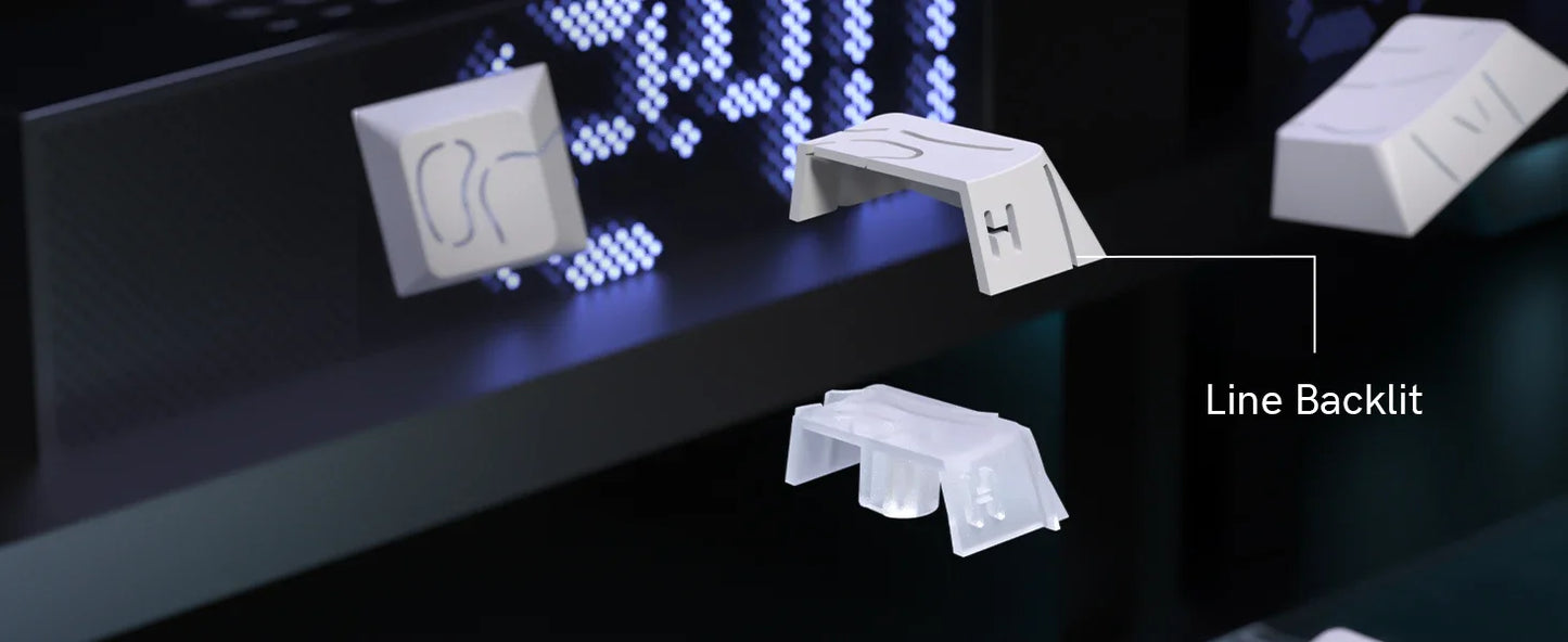 98 Key White Topographic 4.0 PBT Keycaps Double Shot Side Print Shine Through Backlit key caps For MX Gamer Mechanical Keyboard