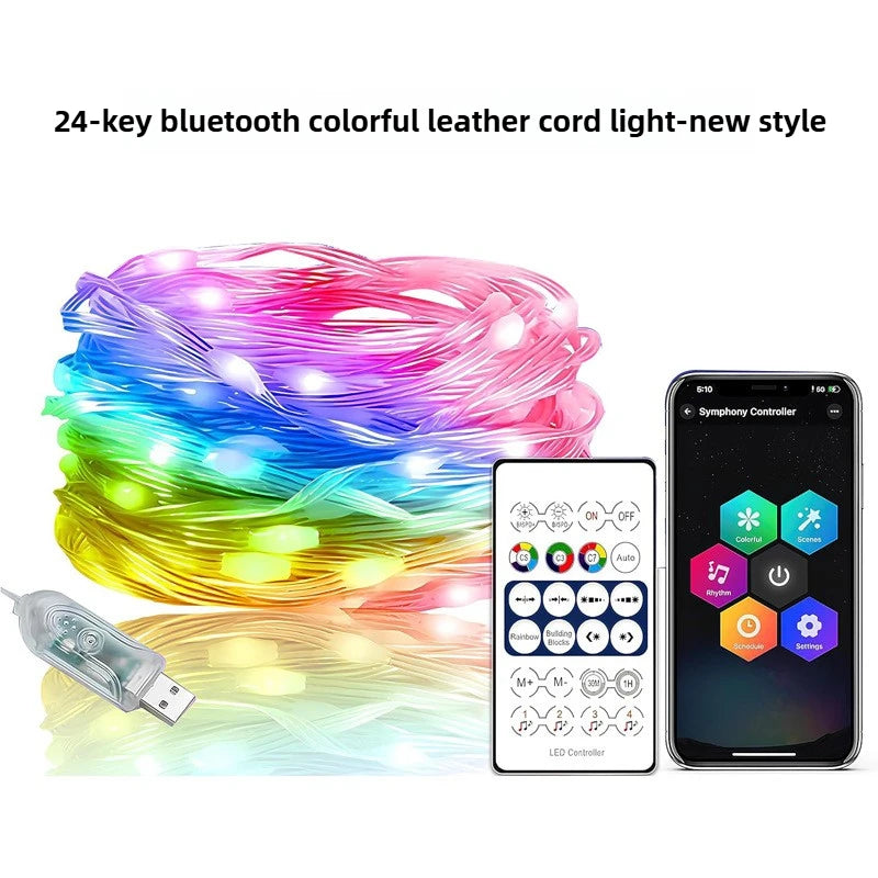 Guirlande LED RGB Bluetooth Fil Cuivre Fête
