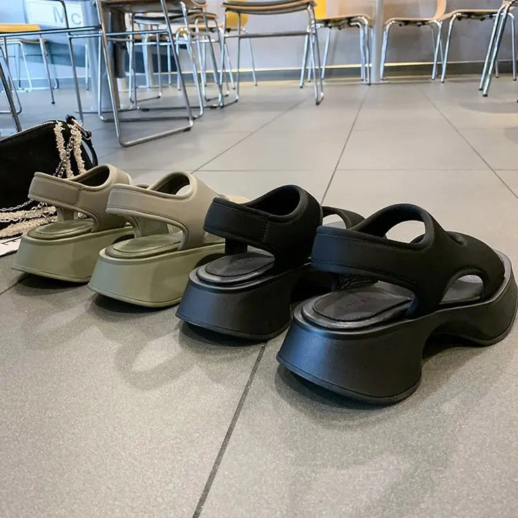 Compensées pour Femme Chaussures à Semelles, Sandales de dehors à Semelle Souple, Marche en Plein Air, à la Mode