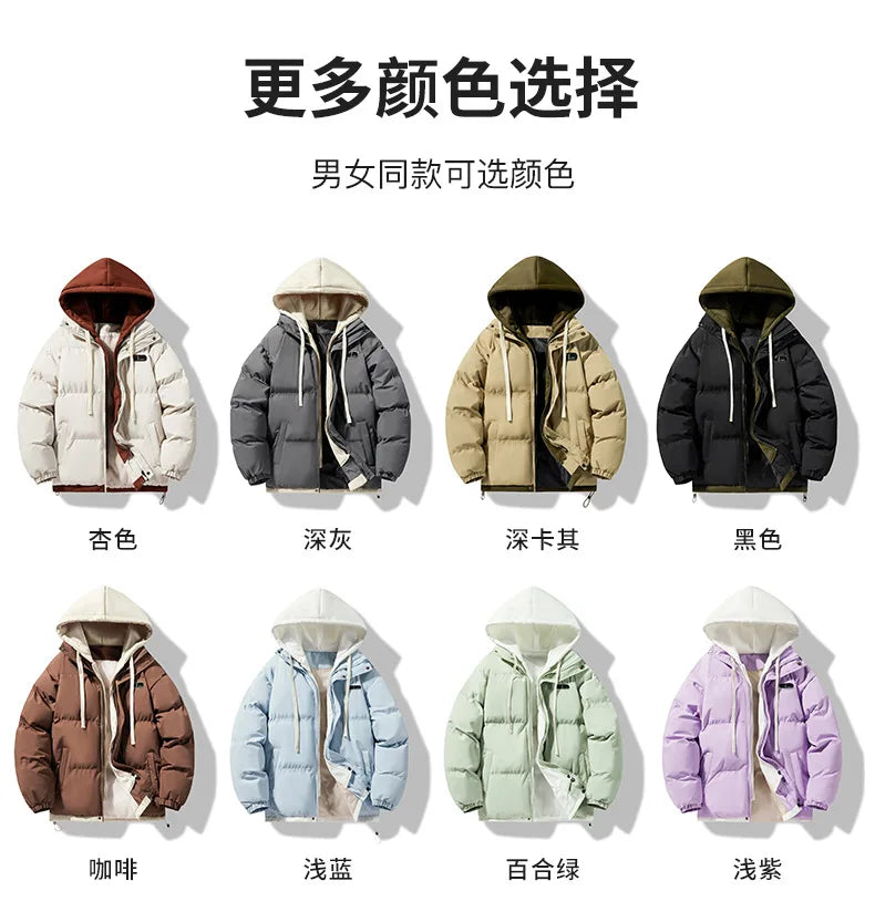 Manteau Faux 2 Pieces Homme Hiver Hood
