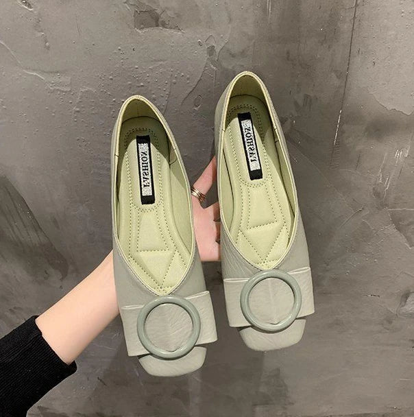 Shoes For Woman 2025 Flat Flats Women's Summer Footwear Low Heel Elegant Pointed Toe White On Promotion 39 Social Chic Point Hot