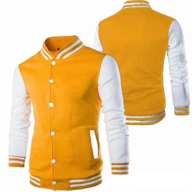 Hoodies Men/Boy Baseball Jacket Men Fashion Design Wine Red Mens Slim Fit College Varsity Jacket Men Harajuku Sweatshirt