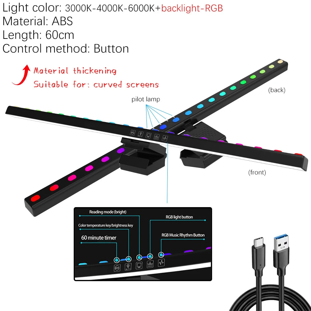 Barre Lumineuse Moniteur PC RGB Protection Yeux