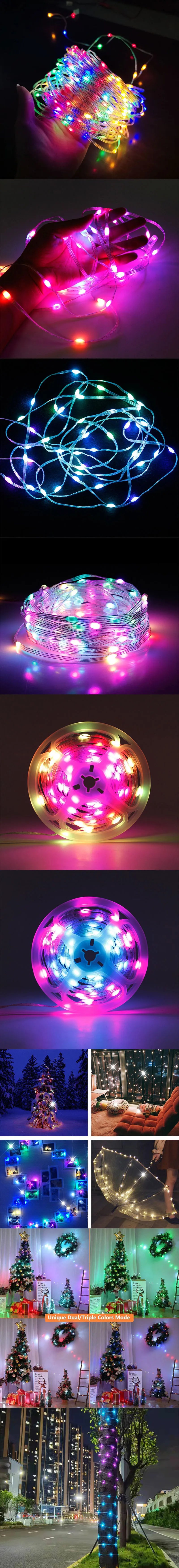 Guirlande LED RGB Bluetooth Fil Cuivre Fête