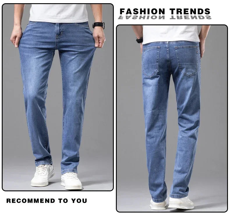 Jean Homme Leger Coton Stretch Gris Clair
