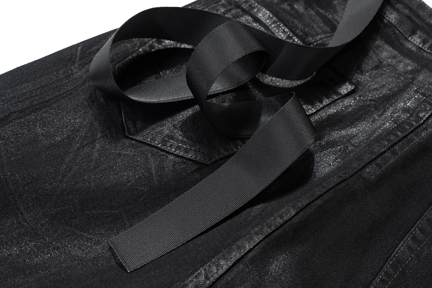 Jean Streetwear Noir Ciré Large Homme