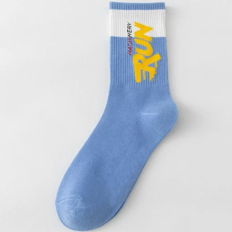 Sport Socks Breathable Sweat-absorbing Running Basketball Socks Quick Dry Outdoor Sport Trend Mid Calf Cycling Socks