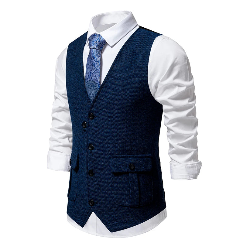 Gilet Tweed Herringbone British Gentleman