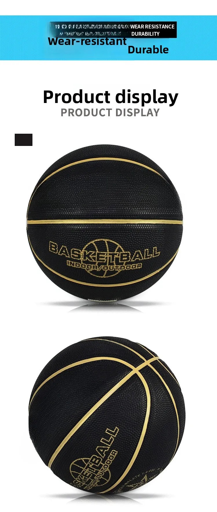 Ballon de Basket "Luxury Gold" - Noir & Or Composite