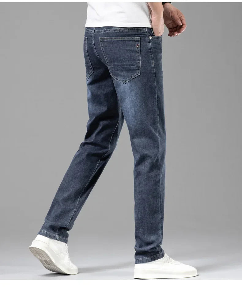 Jean Homme Leger Coton Stretch Gris Clair