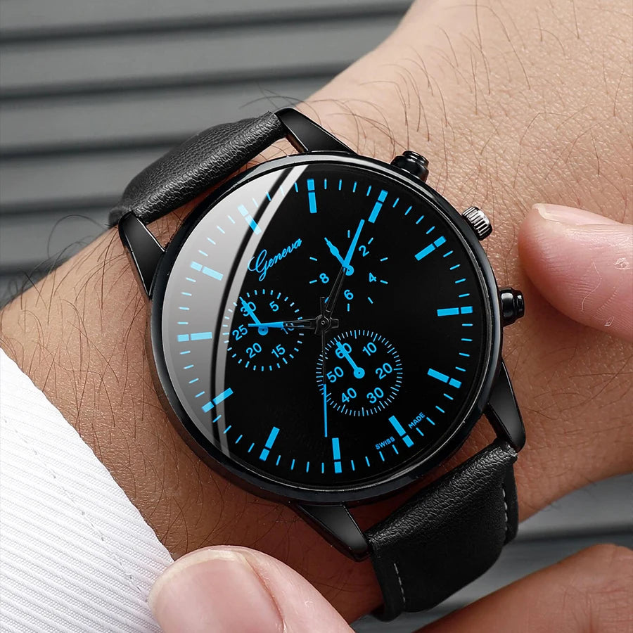 Set Montre + Bracelet + Collier Homme - Style Business Casual