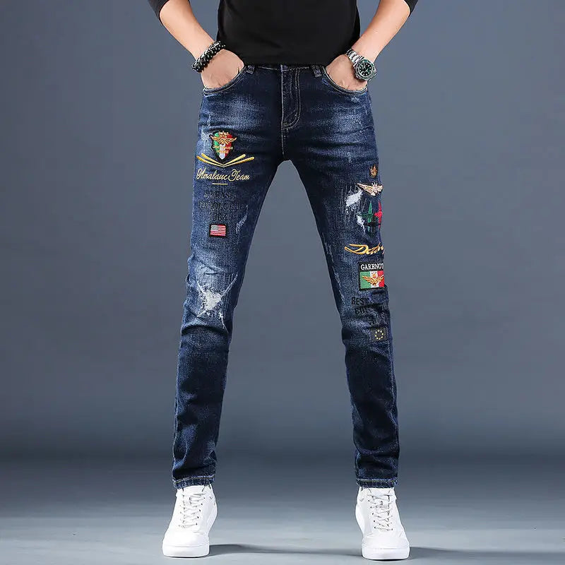 Jean Brode Patches Harajuku Slim Korean