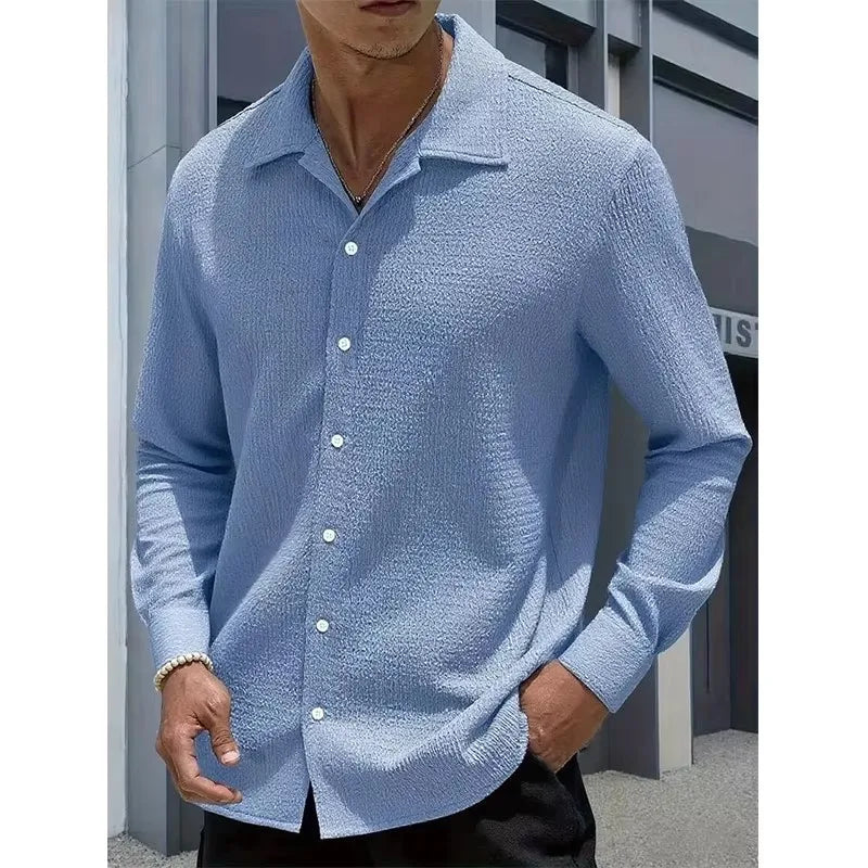 Chemise ML Homme Baggy Hip-Hop M-4XL